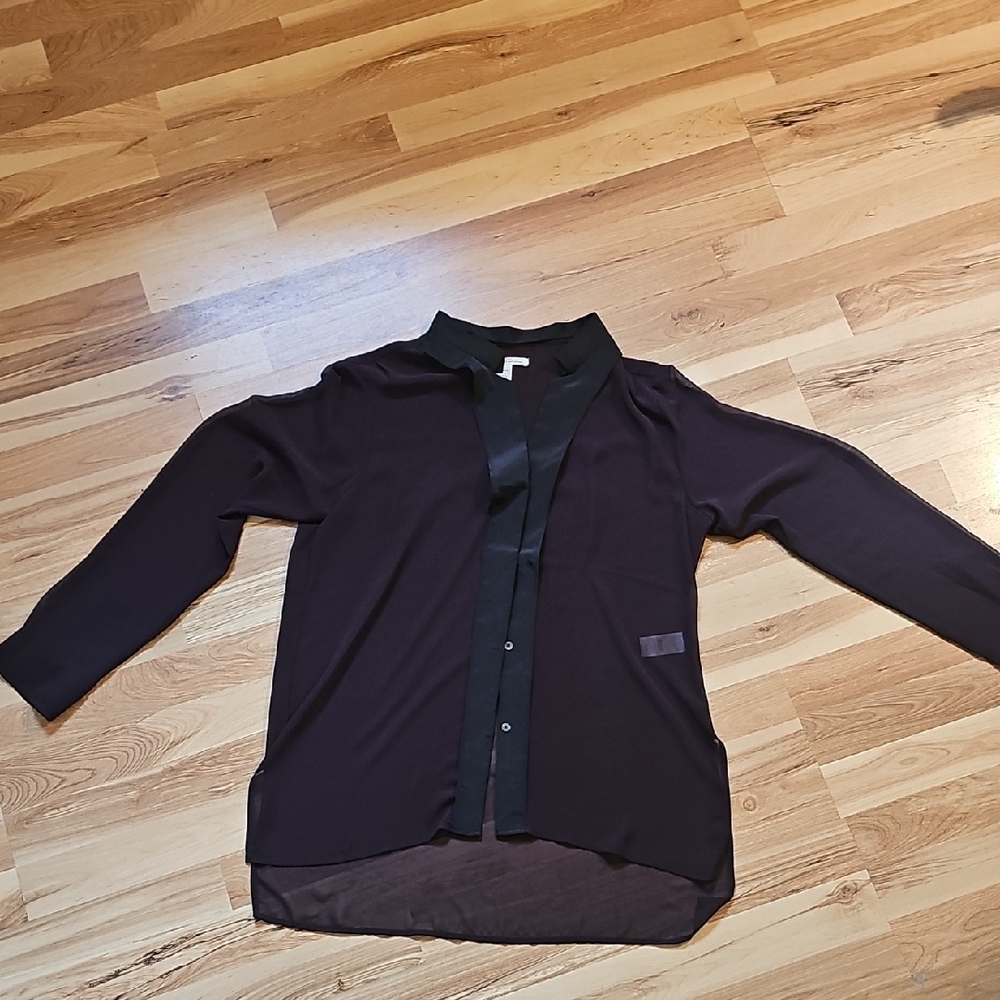 Kenneth Cole New York Women's Purple See Through Blouse